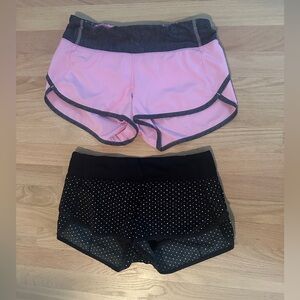 2 pair Lululemon speed  up shorts